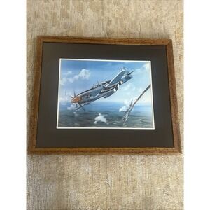 P-51 Mustang Suzy G WW2 Aviation Painting By Raymond Waddey Signed Framed 1998